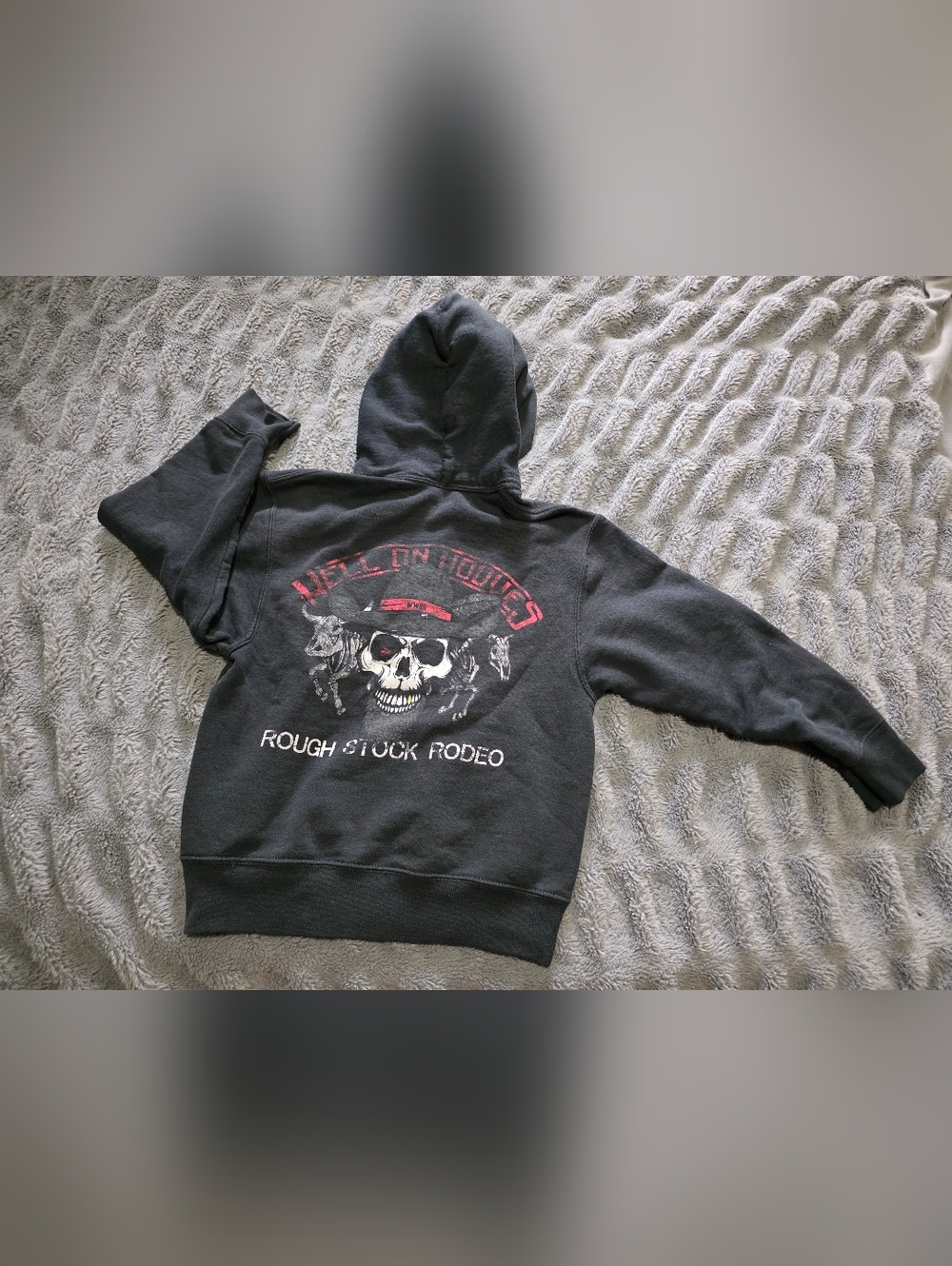 "Hell On Hooves" Kids Small 4/5 Rodeo Graphic Hoodie